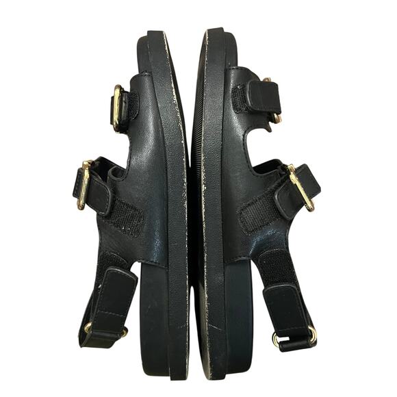 Steve Madden Black Sandals with Gold Buckles Size 8 - Picture 6 of 7